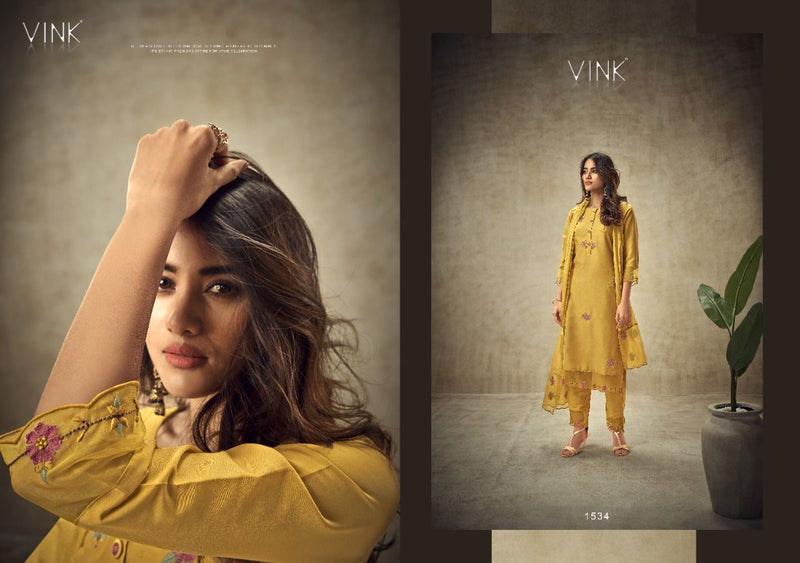 VINK IVY VOL 2 1534 CHINON EMBROIDERY DESIGNER READY MADE SALWAR SUIT SINGLE