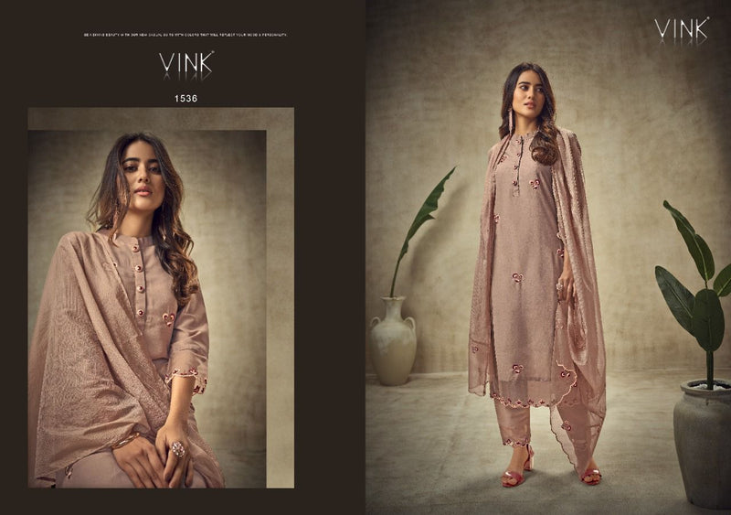 VINK IVY VOL 2 1536 CHINON EMBROIDERY DESIGNER READY MADE SALWAR SUIT SINGLE