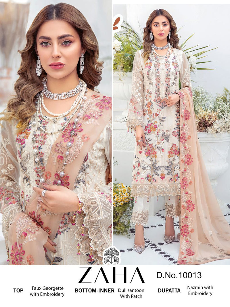 ZAHA D NO 10013 GEORGETTE DESIGNER PAKISTANI SALWAR KAMEEZ SINGLE