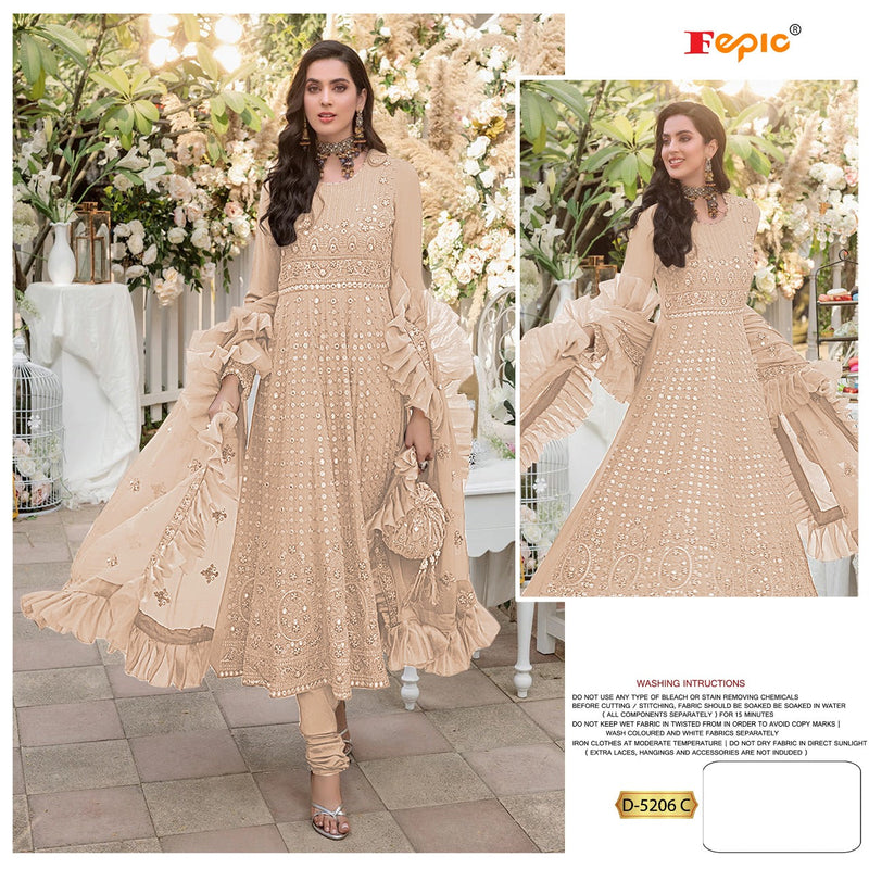 FEPIC ROSEMEEN DNO 5206 C GEORGETTE WITH HEAVY EMBROIDERY STYLISH DESIGNER