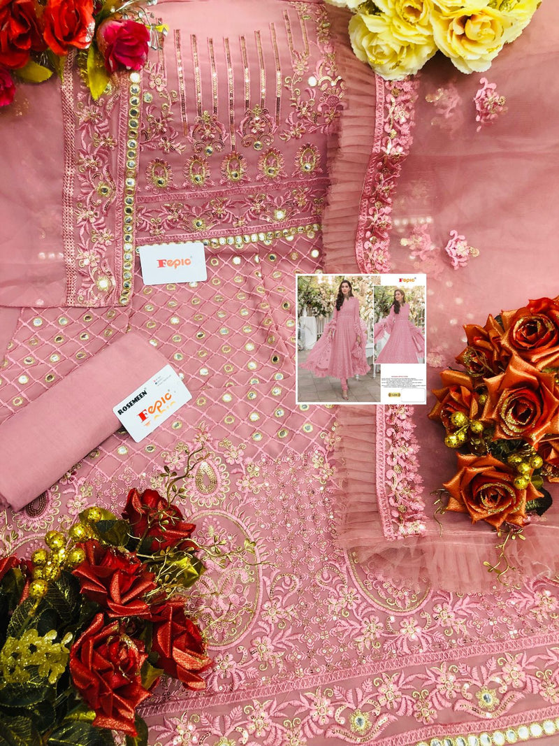 FEPIC ROSEMEEN DNO 5206 D GEORGETTE WITH HEAVY EMBROIDERY STYLISH DESIGNER