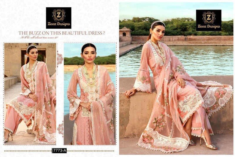 ZIAAZ GESIGNS D NO 7773 A GEORGETTE STYLISH DESIGNER PAKISTANI SALWAR SUIT