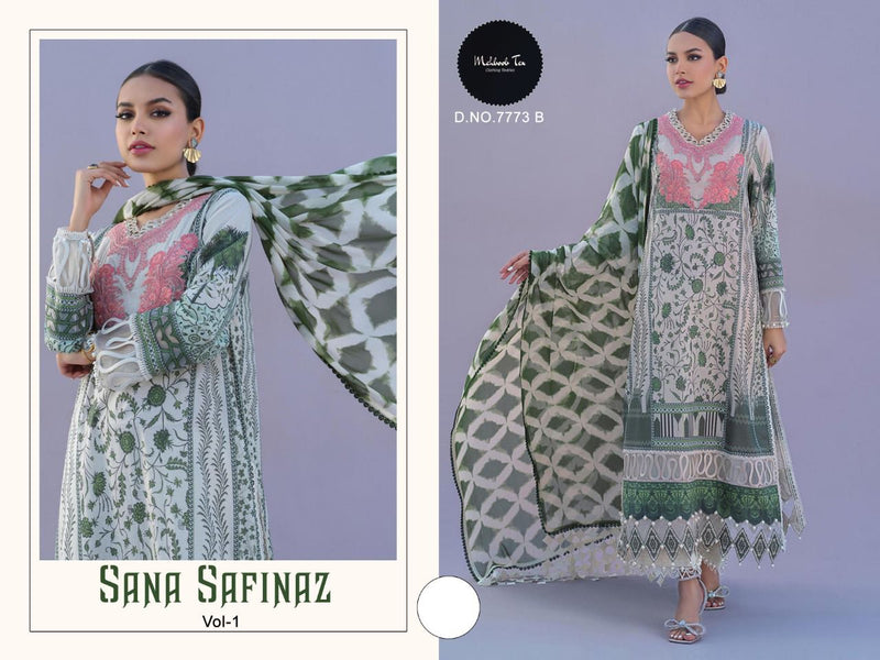 SANA SAFINAZ D NO 7773 B GEORGETTE WITH HEAVY EMBROIDERY WORK READY TO WEAR PAKISTANI SUIT