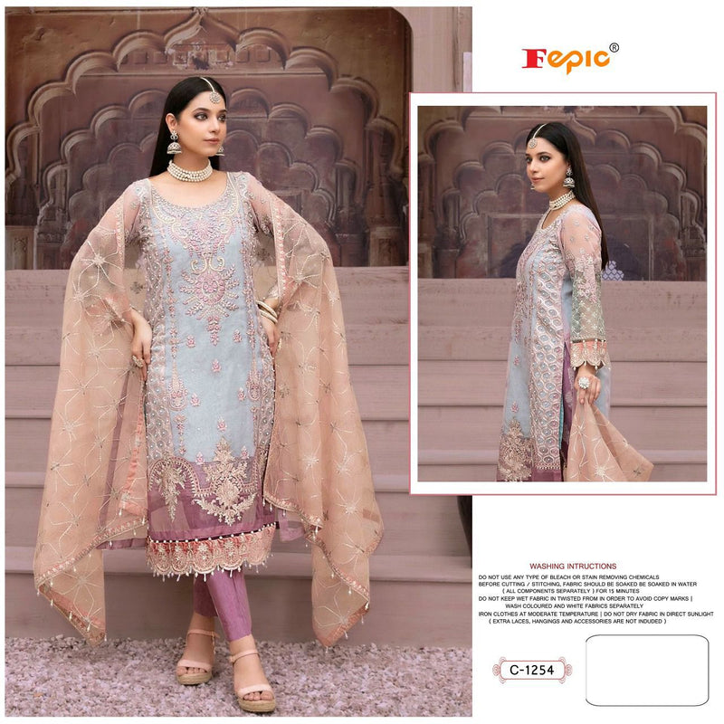 FEPIC D NO C 1254 GEORGETTE WITH HEAVY EMBROIDERY WORK READY TO WEAR PAKISTANI SUIT