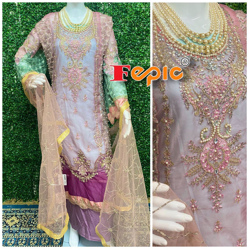 FEPIC D NO C 1254 GEORGETTE WITH HEAVY EMBROIDERY WORK READY TO WEAR PAKISTANI SUIT