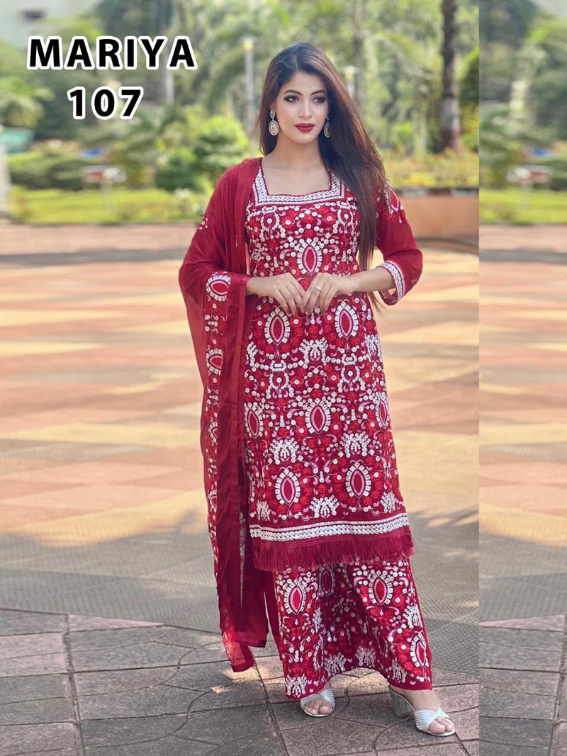 MARIYA D NO 107 GEORGETTE WITH HEAVY EMBROIDERY PARTY WEAR PAKISTANI SUIT