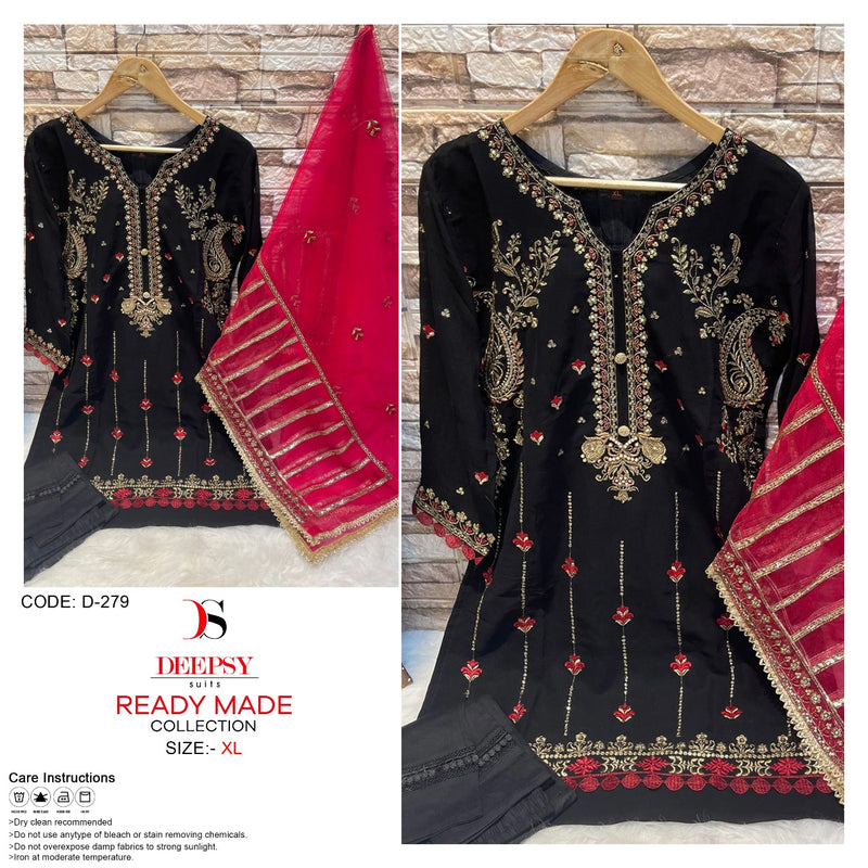 Deepsy D no 279 Georgette With Heavy Embroidery Work Ready To Wear Pakistani Suit