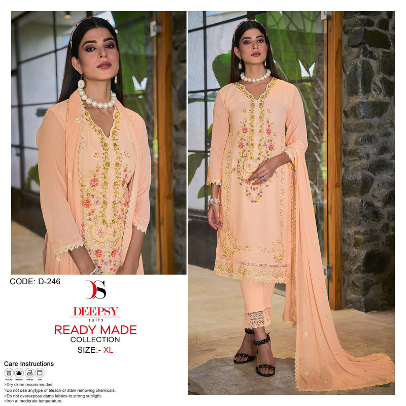 DEEPSY D NO 246 GEORGETTE WITH HEAVY EMBROIDERY HAND WORK STYLISH DESIGNER PAKISTANI SALWAR SUIT