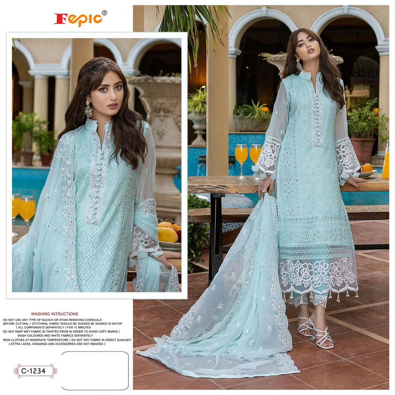 FEPIC D NO C 1234 GEORGETTE WITH HEAVY EMBROIDERY PARTY WEAR DESIGNER PAKISTANI SUIT
