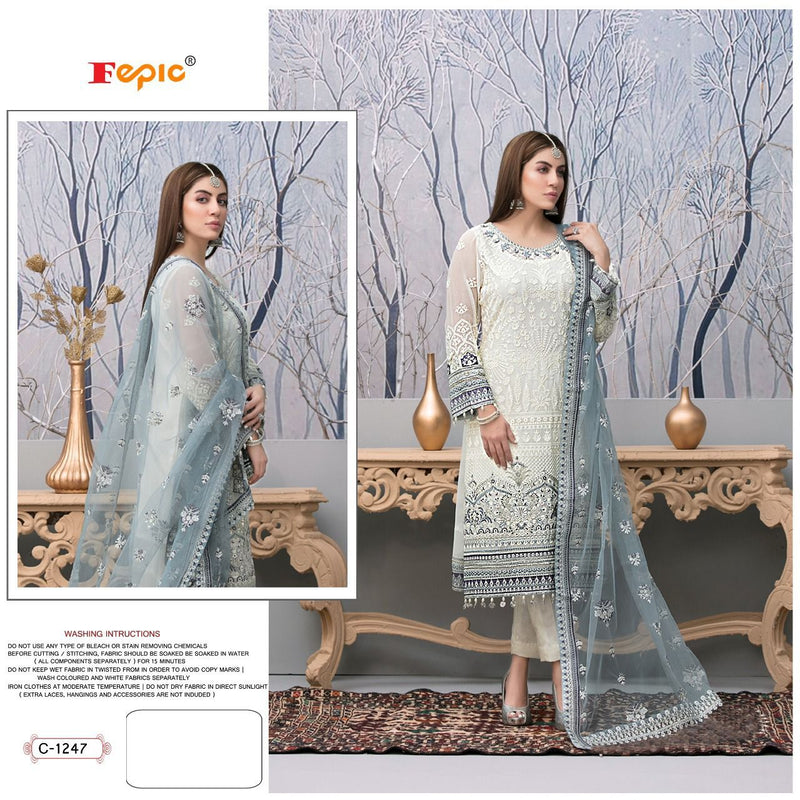 FEPIC C 1247 GEORGETTE WITH HEAVY EMBROIDERY STYLISH DESIGNER PAKISTANI SUIT