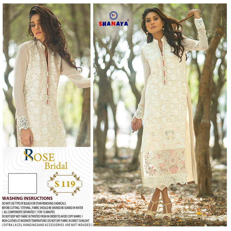SHANAYA D NO S 119 GEORGETTE WITH HEAVY EMBROIDERY STYLISH DESIGNER CASUAL WEAR PAKISTANI SUIT