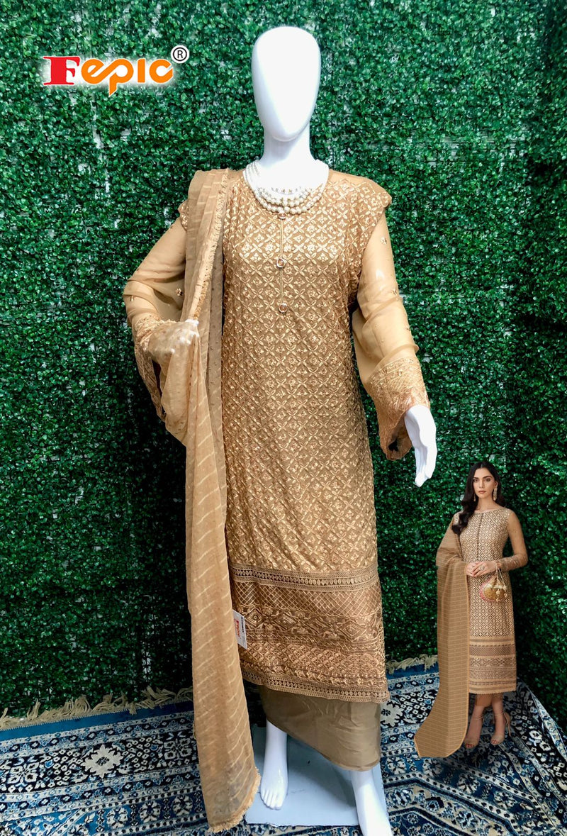 FEPIC D NO C 1259 B GEORGETTE WITH HEAVY EMBROIDERY HAND WORK BEST DESIGNER PARTY WEAR PAKISTANI SUIT