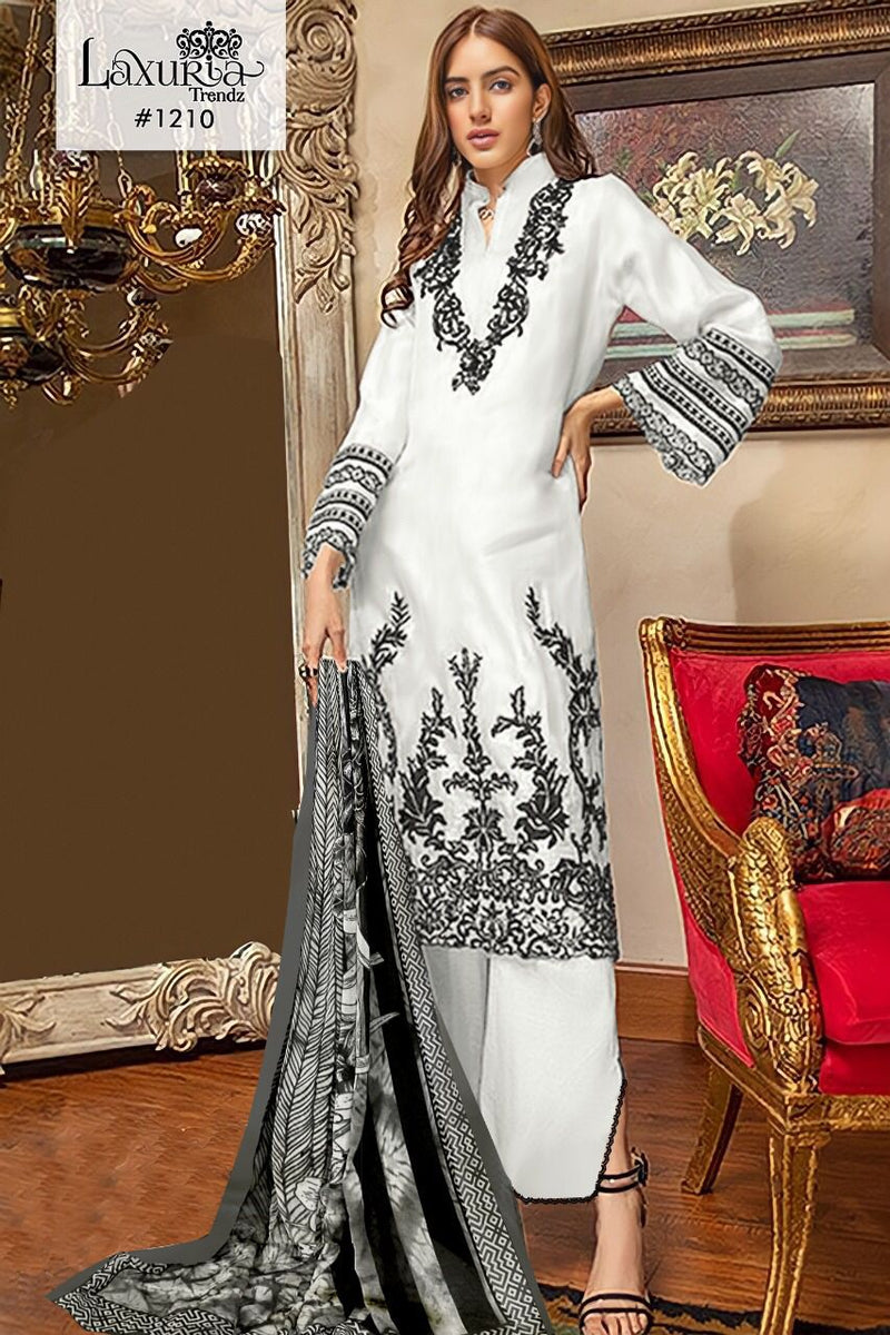 LAXURIA D NO 1210 GEORGETTE WITH HEAVY EMBROIDERY WORK READY TO WEAR PAKISTANI SUIT