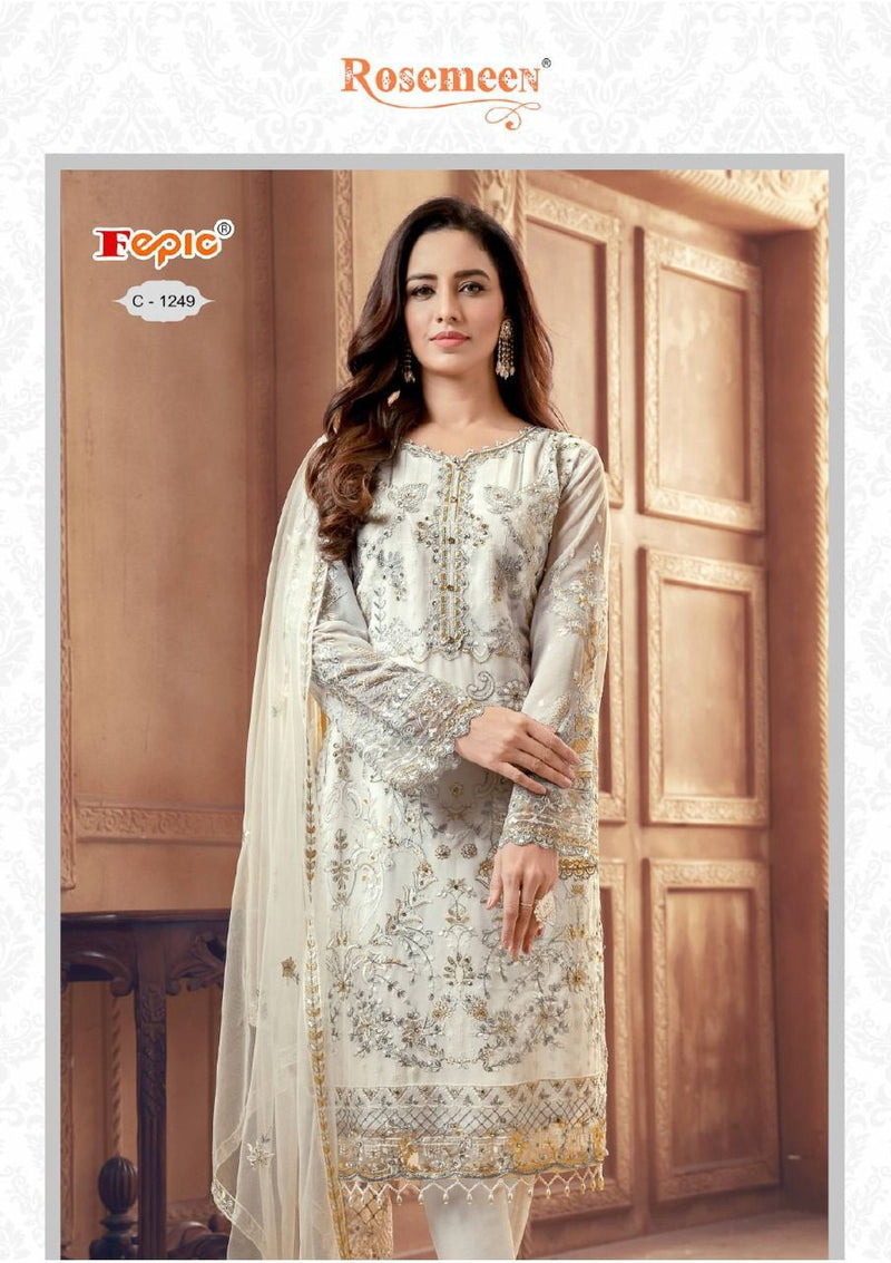 FEPIC D NO C 1249 GEORGETTE WITH HEAVY EMBROIDERY HAND WORK STYLISH DESIGNER PARTY WEAR PAKISTANI SUIT