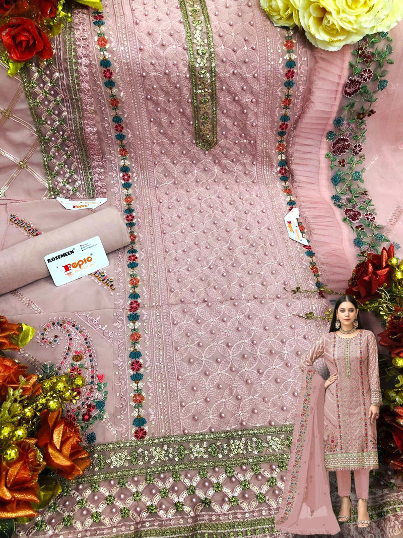 FEPIC D NO 5212 GEORGETTE WITH HEAVY EMBROIDERY HAND WORK BEST DESIGNER PARTY WEAR PAKISTANI SUIT
