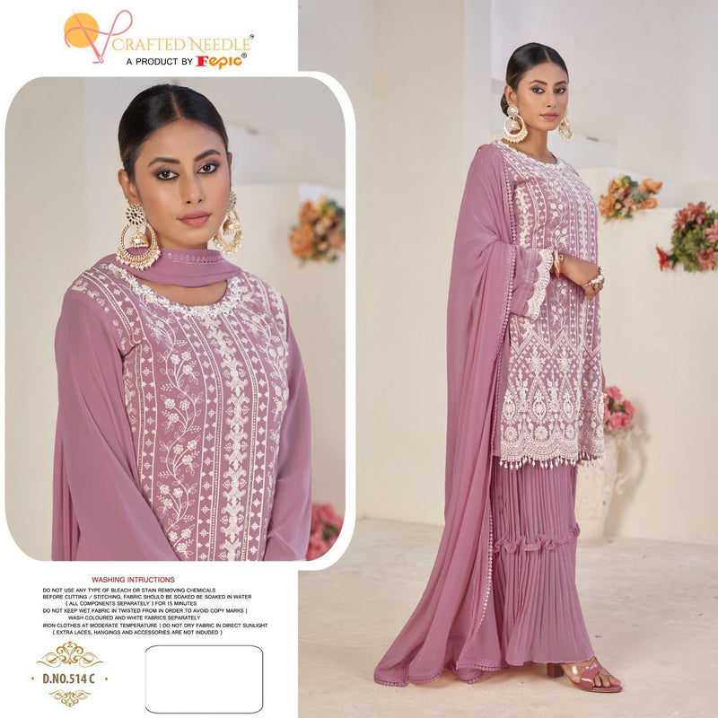 FEPIC D NO 514 C GEORGETTE WITH HEAVY EMBROIDERY WORK BEST DESIGNER CASUAL WEAR PAKISTANI SUIT