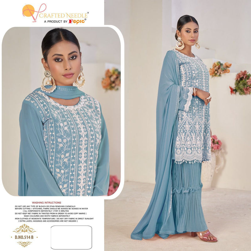FEPIC D NO 514 B GEORGETTE WITH HEAVY EMBROIDERY WORK BEST DESIGNER CASUAL WEAR PAKISTANI SUIT