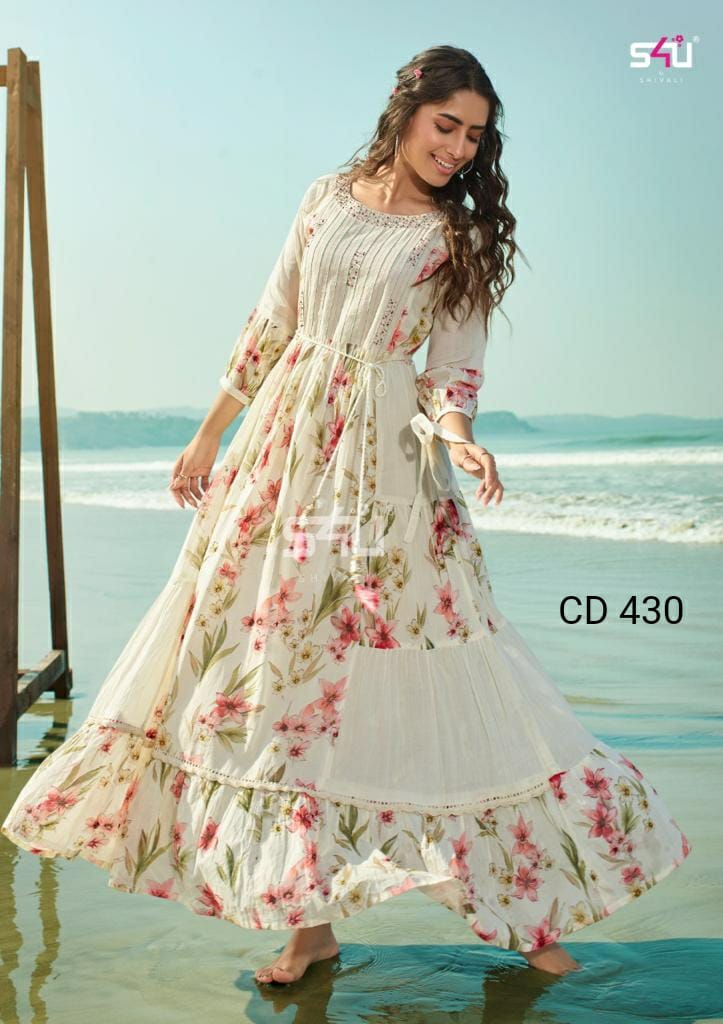 S4U SHIVALI CD 430 GEORGETTE WITH HEAVY EMBROIDERY STYLISH DESIGNER CASUAL WEAR PAKISTANI SUIT