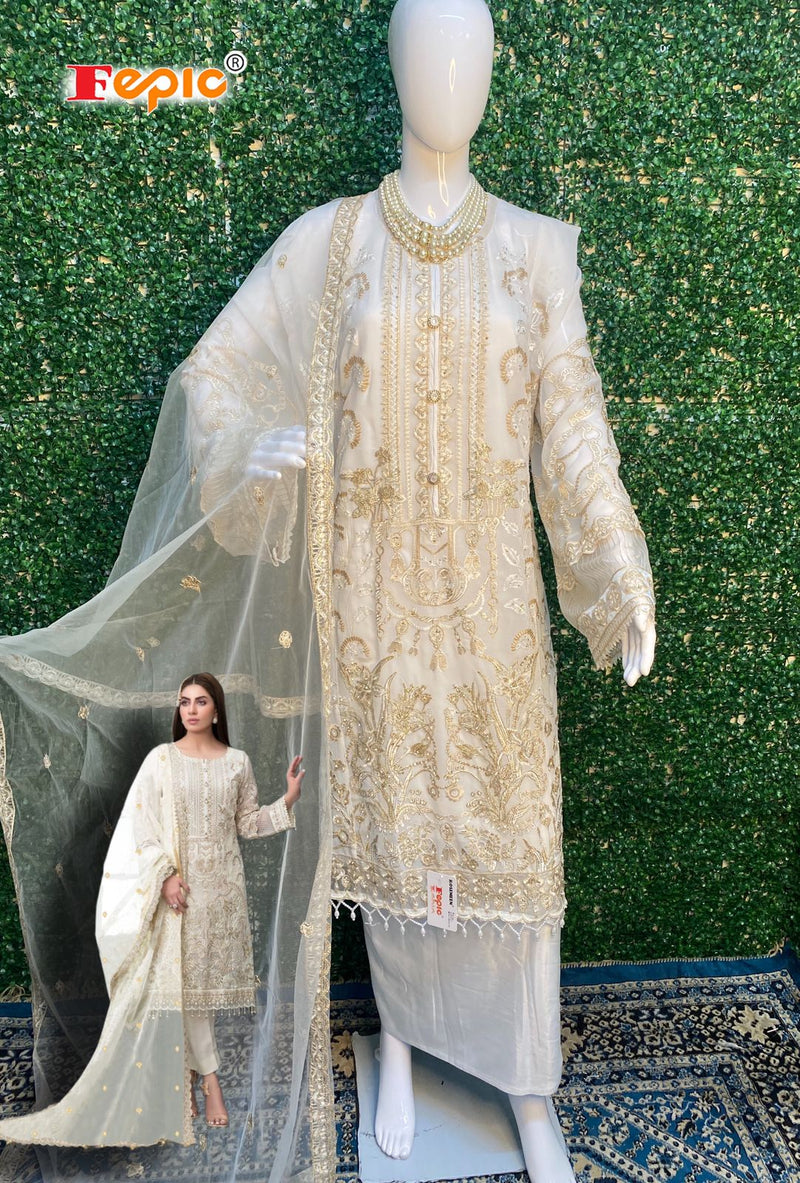 FEPIC D NO C 1261 GEORGETTE WITH HEAVY EMBROIDERY STYLISH DESIGNER PARTY WEAR PAKISTANI SUIT