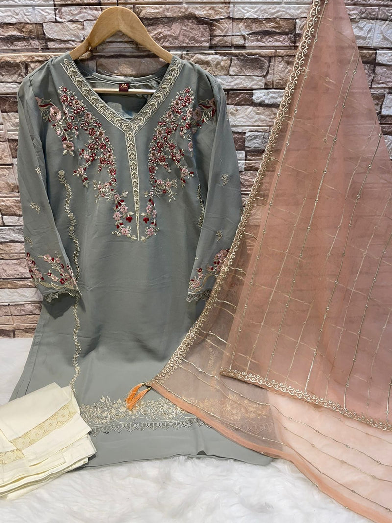 DEEPSY D NO D 285 GEORGETTE WITH HEAVY EMBROIDERY WORK CASUAL WEAR DESIGNER PAKISTANI SUIT