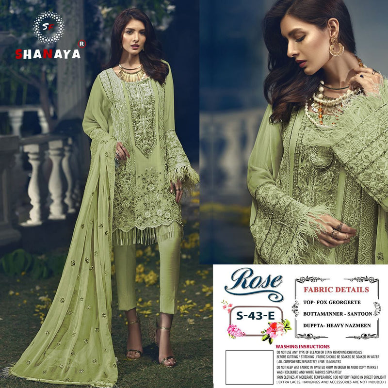 SHANAYA D NO S 43 E GEORGETTE WITH HEAVY EMBROIDERY WORK BEST DESIGNER FASTIVAL WEAR PAKISTANI SUIT