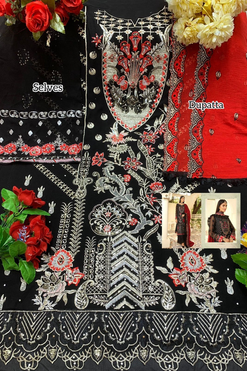 MAHNUR FASHION D NO M 3002 GEORGETTE WITH HEAVY EMBROIDERY WORK STYLISH DESIGNER FASTIVAL WEAR PAKISTANI SUIT