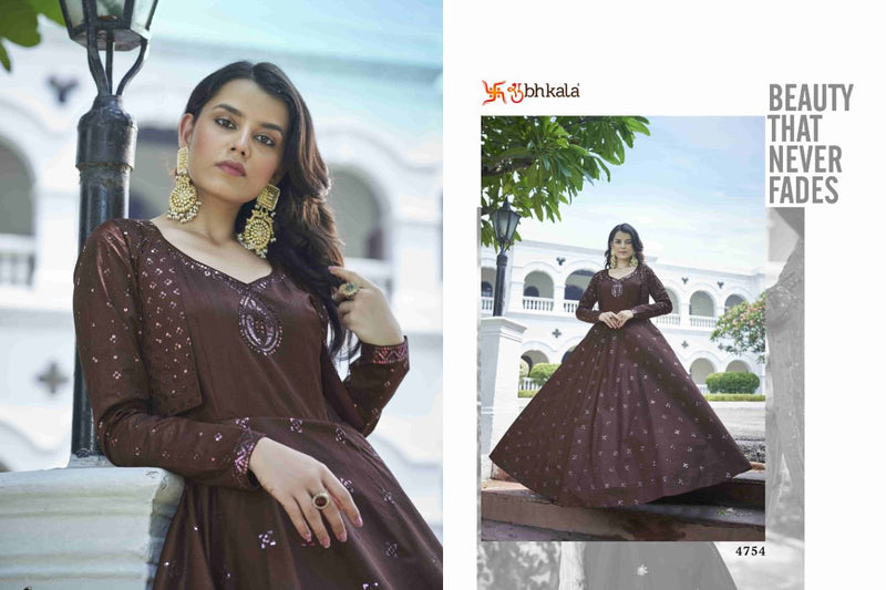 SHUBHKALA D NO 4754 GEORGETTE WITH HEAVY EMBROIDERY WORK FASTIVAL WEAR DESIGNER PAKISTANI SUIT