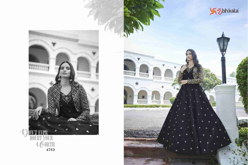 SHUBHKALA D NO 4753 GEORGETTE WITH HEAVY EMBROIDERY WORK FASTIVAL WEAR DESIGNER PAKISTANI SUIT