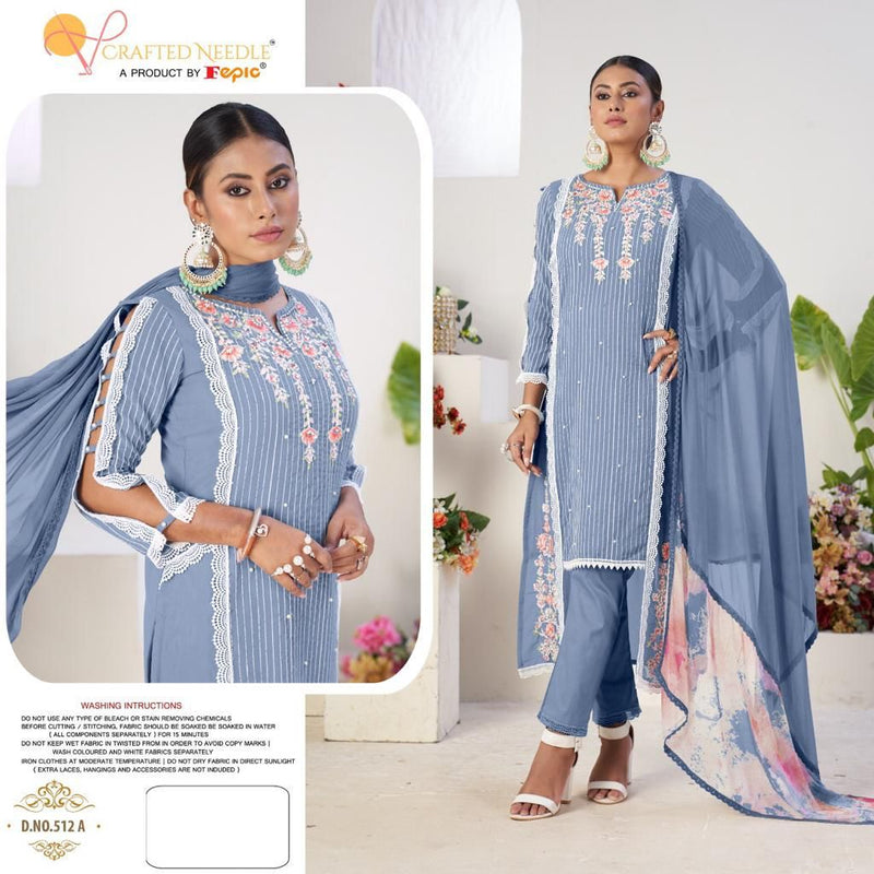 FEPIC D NO 512 A GEORGETTE WITH WITH HEAVY EMBROIDERY STYLISH DESIGNER CASUAL WEAR PAKISTANI SUIT