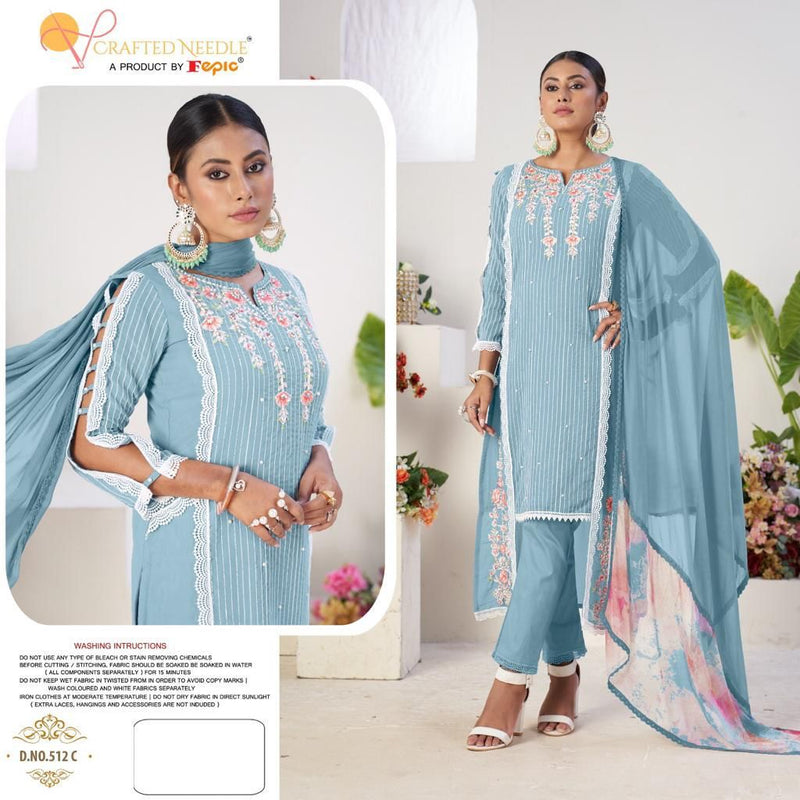 FEPIC D NO 512 B GEORGETTE WITH WITH HEAVY EMBROIDERY STYLISH DESIGNER CASUAL WEAR PAKISTANI SUIT