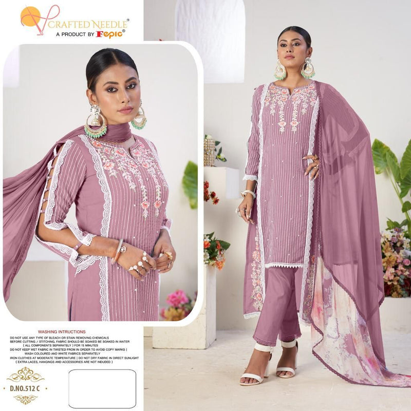 FEPIC D NO 512 C GEORGETTE WITH WITH HEAVY EMBROIDERY STYLISH DESIGNER CASUAL WEAR PAKISTANI SUIT