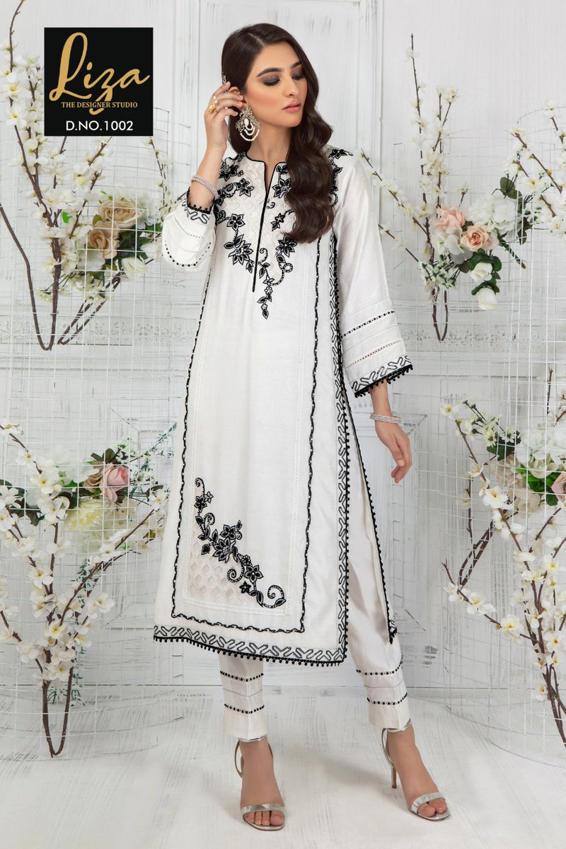 LIZA D NO 1002 GEORGETTE WITH HEAVY EMBROIDERY WORK READY TO WEAR PAKISTANI SUIT
