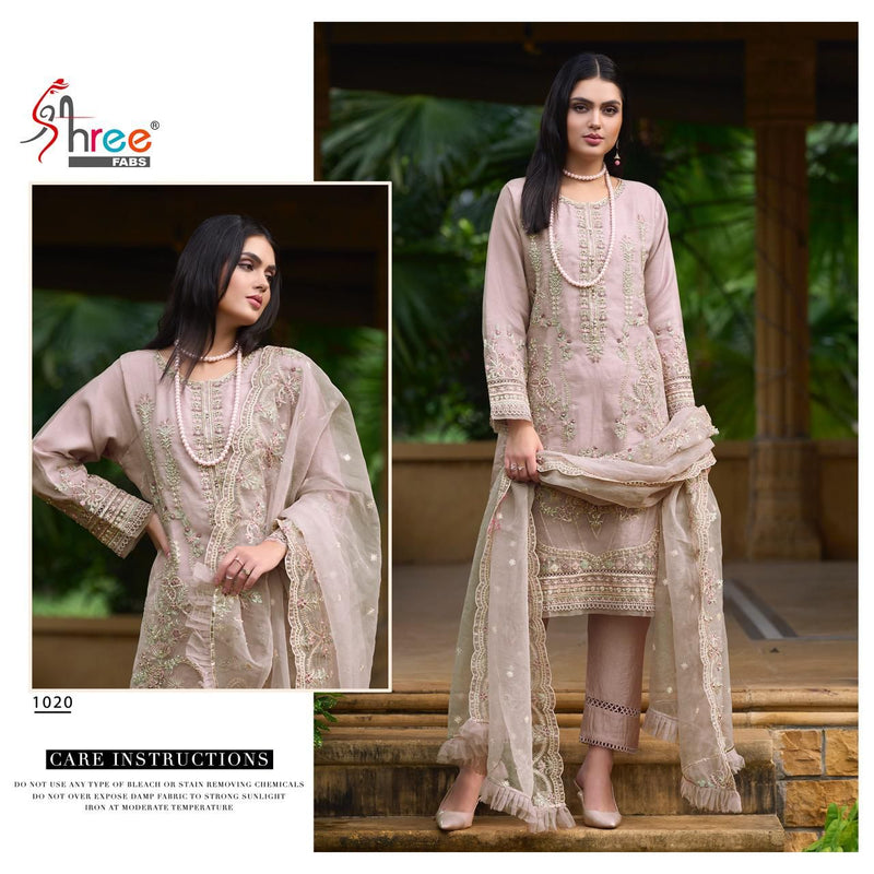 SHREE FABS D NO R 1020 GEORGETTE WITH HEAVY EMBROIDERY READY TO WEAR PAKISTANI SUIT