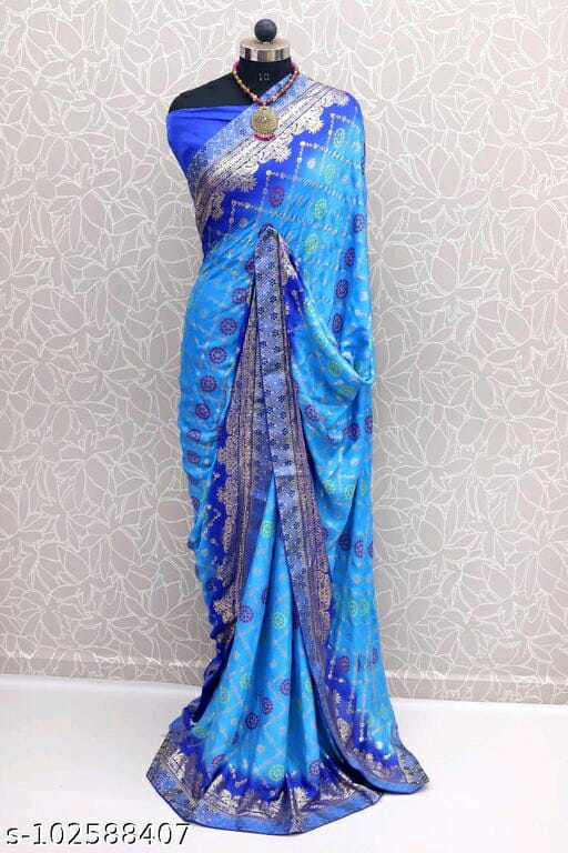 BANDHANI SAREE VOL 1 GEORGETTE WITH BLUE COLOUR PRINTED DESIGNER CASUAL WEAR SAREES