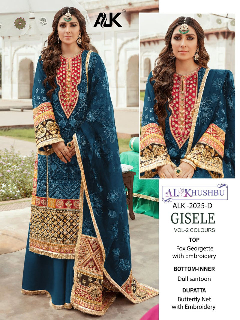 AL KHUSHBU D NO 2025 D GEORGETTE WITH HEAVY EMBROIDERY HAND WORK STYLISH DESIGNER WEDDING WEAR PAKISTANI SUIT