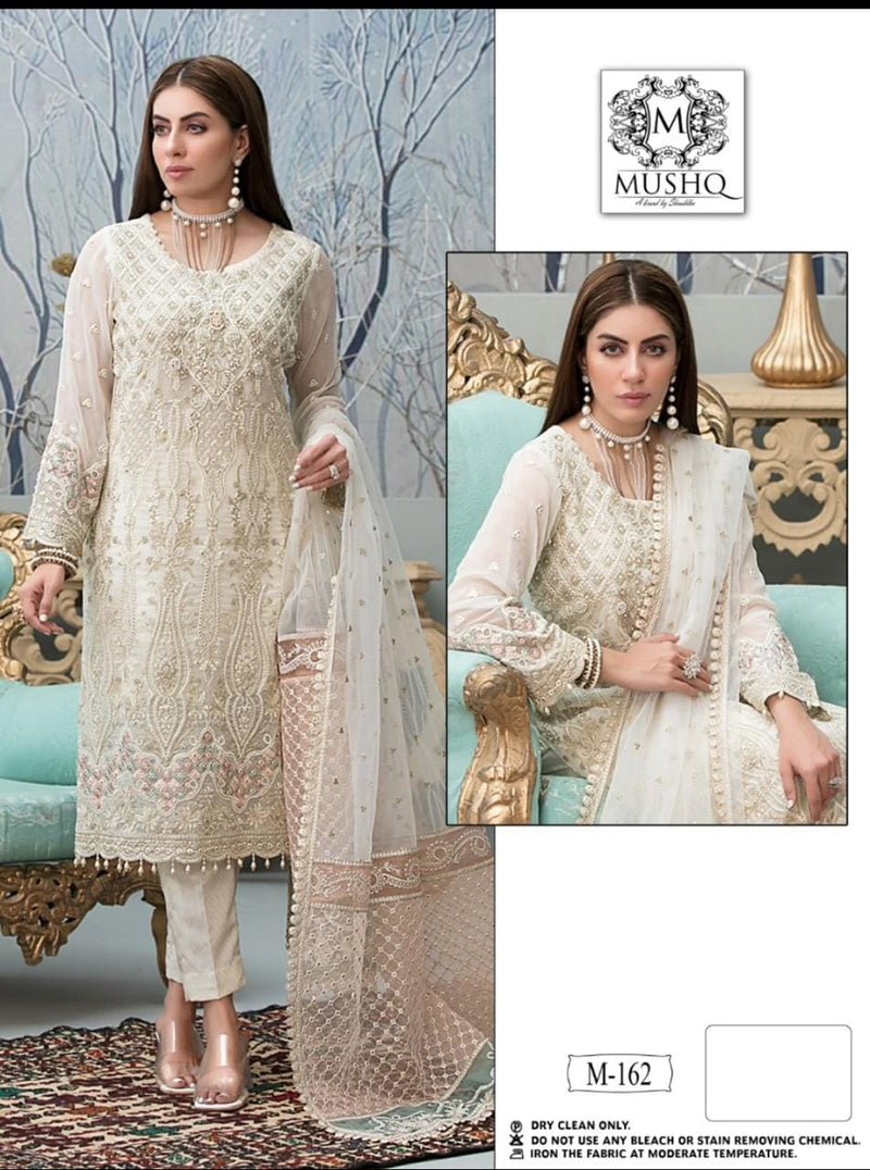 MUSHQ D NO M 162 GEORGETTE WITH HEAVY EMBROIDERY WORK READY TO WEAR PAKISTANI SUIT
