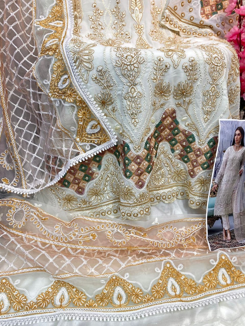 MUSHQ D NO M 162 GEORGETTE WITH HEAVY EMBROIDERY WORK READY TO WEAR PAKISTANI SUIT