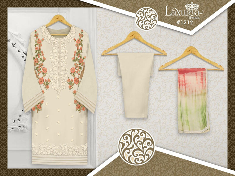 LAXURIA TRENDZ D NO 1212 GEORGETTE WITH HEAVY EMBROIDERY BEST DESIGNER CASUAL WEAR PAKISTANI SUIT