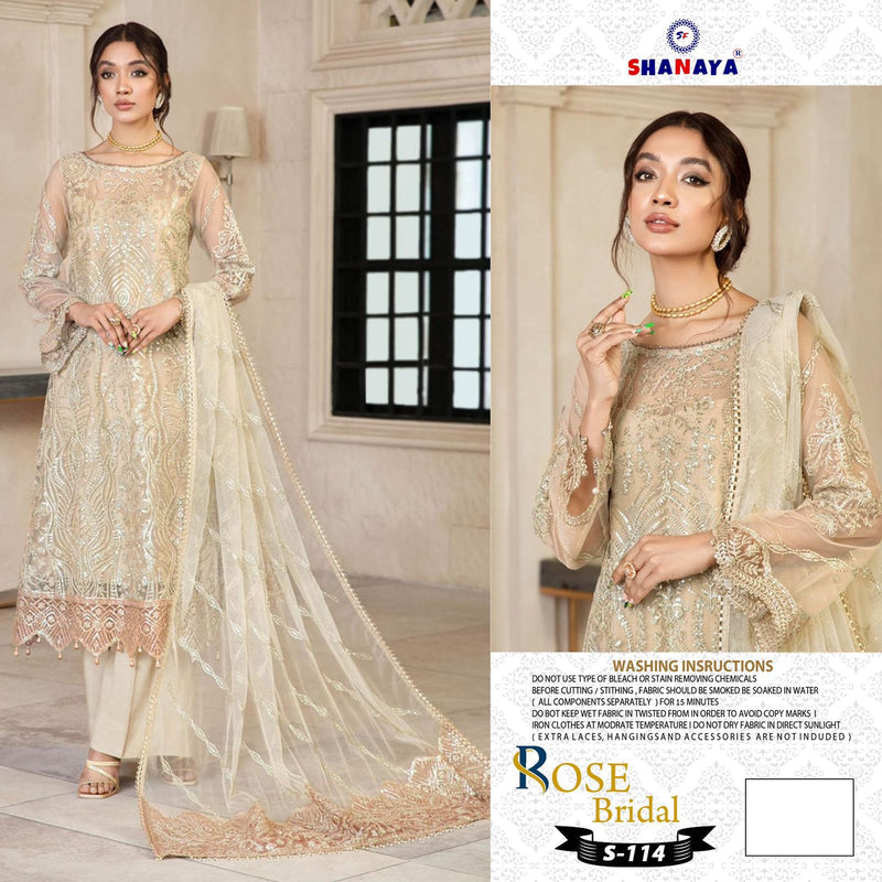 SHANAYA D NO S 114 GEORGETTE WITH HEAVY EMBROIDERY HAND WORK BEST DESIGNER PARTY WEAR PAKISTANI SUIT