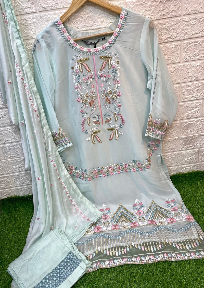 RAMSHA D NO R 1001 GEORGETTE WITH HEAVY EMBROIDERY WORK CASUAL WEAR PAKISTANI SUIT