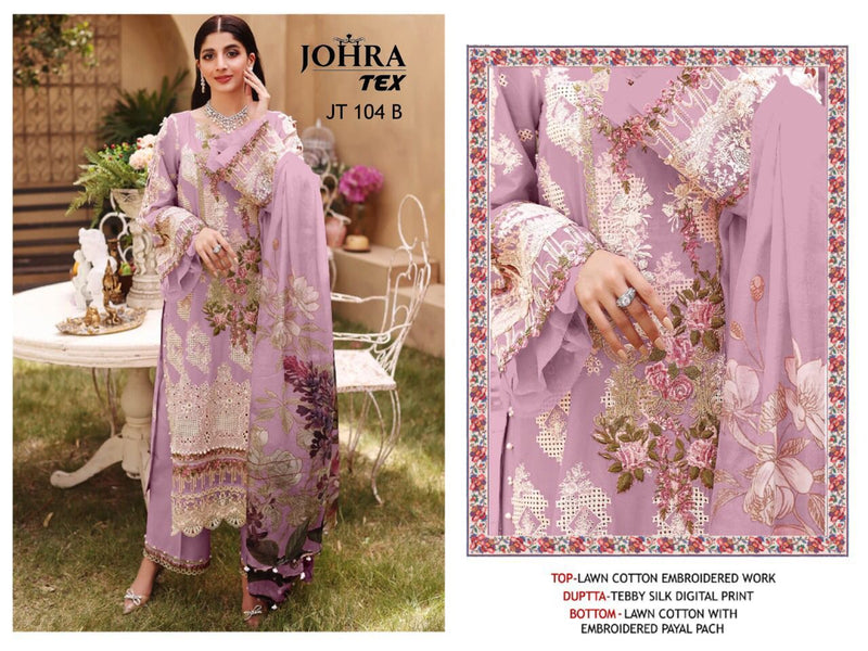 JOHRA TEX D NO 104 B GEORGETTE WITH HEAVY EMBROIDERY WORK STYLISH DESIGNER PARTY WEAR PAKISTANI SUIT