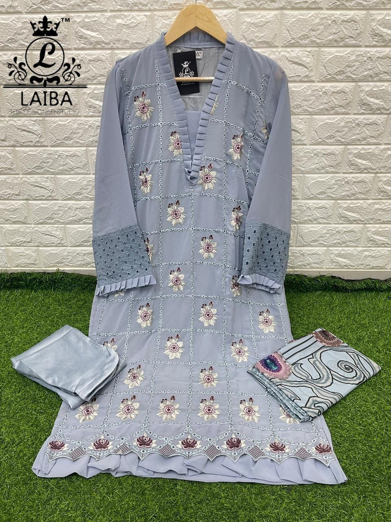 LAIBA VOL 122 GEORGETTE WITH HEAVY EMBROIDERY WORK STYLISH DESIGNER CASUAL WEAR PAKISTANI SUIT