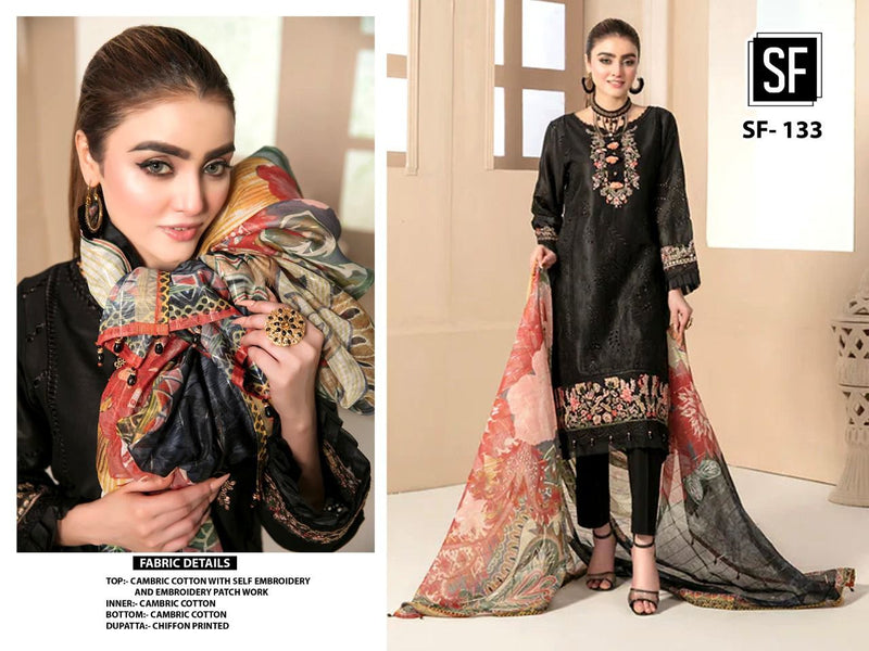 SF FASHION D NO 133 GEORGETTE WITH HEAVY EMBROIDERY WORK READY TO WEAR PAKISTANI SUIT