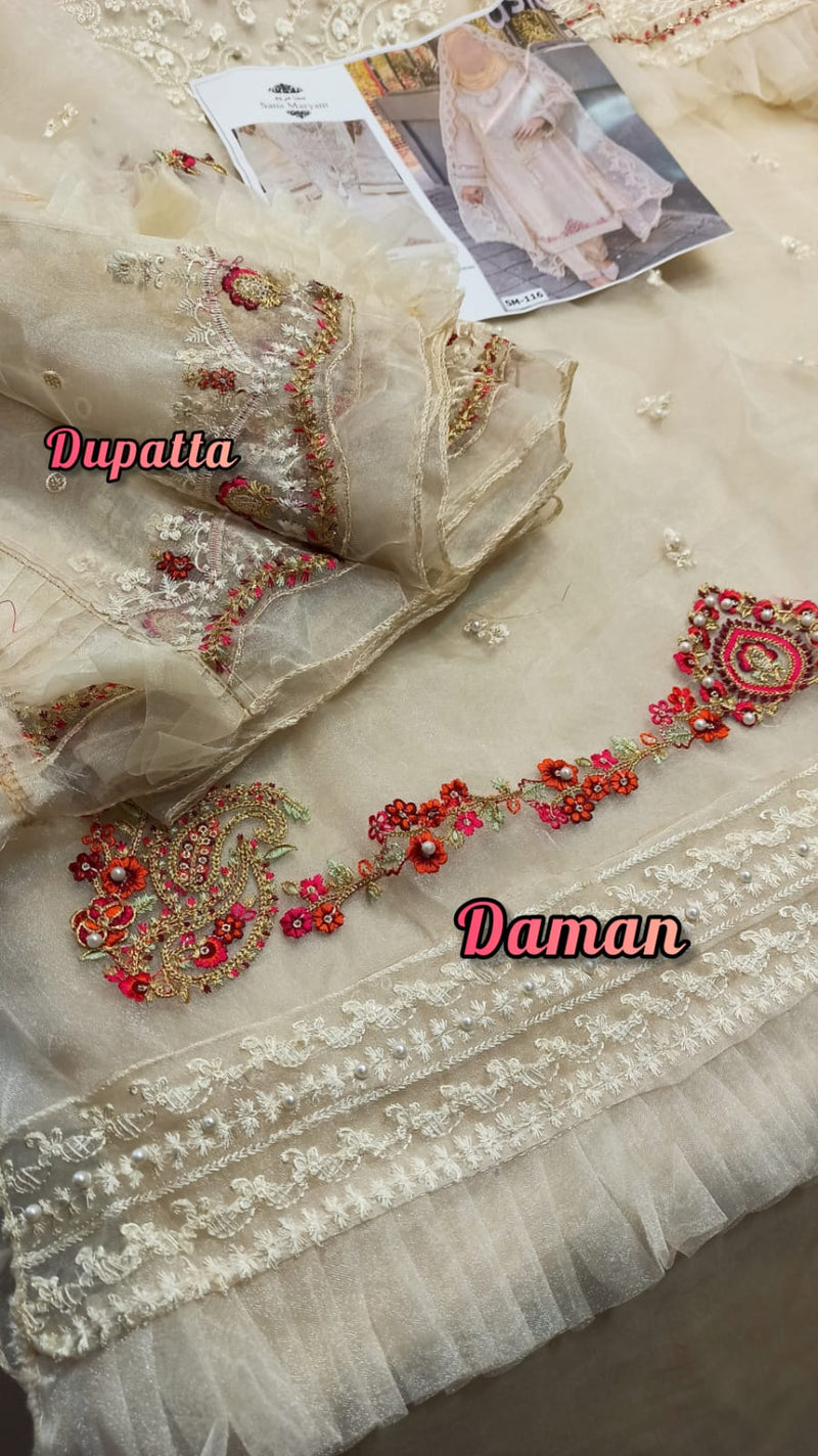 SANA MARYAM D NO 116 GEORGETTE WITH HEAVY EMBROIDERY WORK STYLISH DESIGNER CASUAL WEAR PAKISTANI SUIT