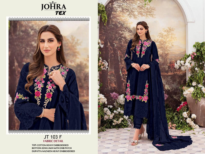 JOHRA TEX D NO 103 F GEORGETTE WITH HEAVY EMBROIDERY WORK STYLISH DESIGNER PARTY WEAR PAKISTANI SUIT
