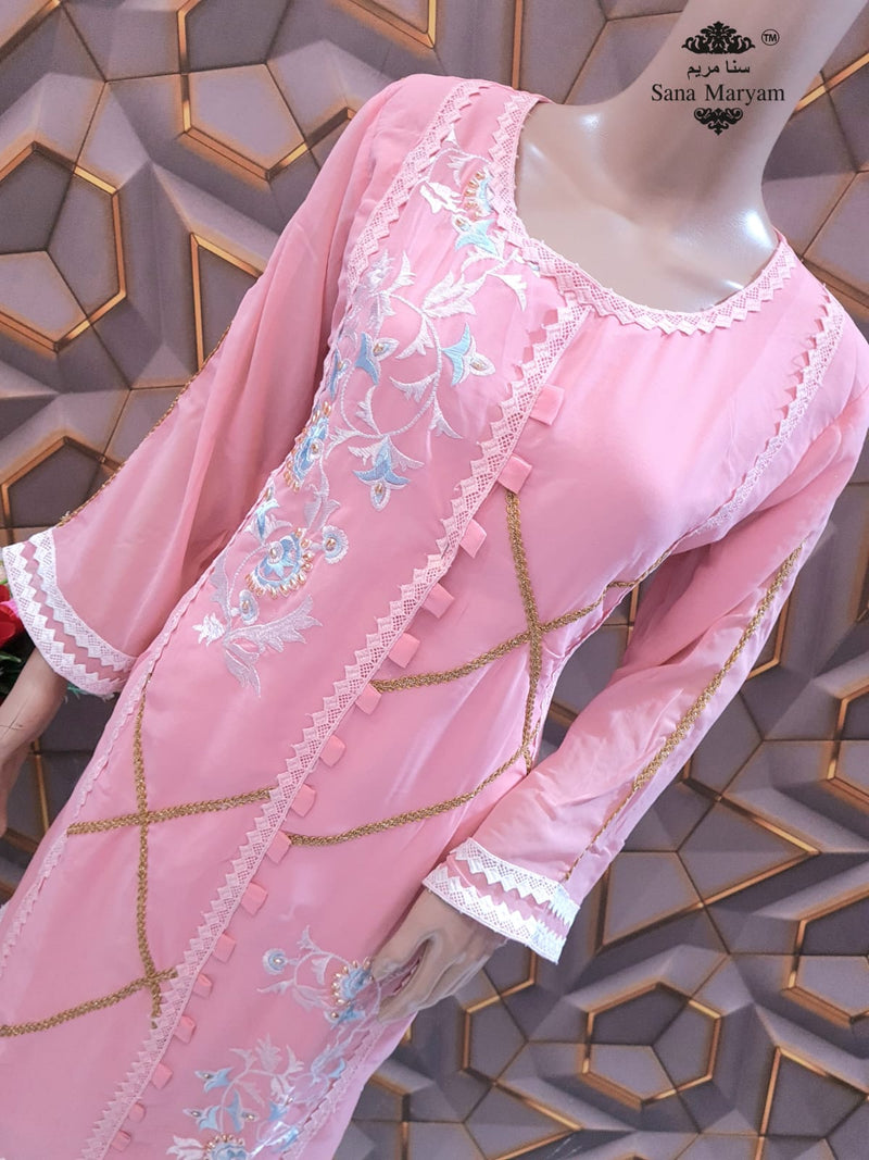 SANA MARYAM D NO 101 GEORGETTE WITH HEAVY EMBROIDERY WORK READY TO WEAR PAKISTANI SUIT