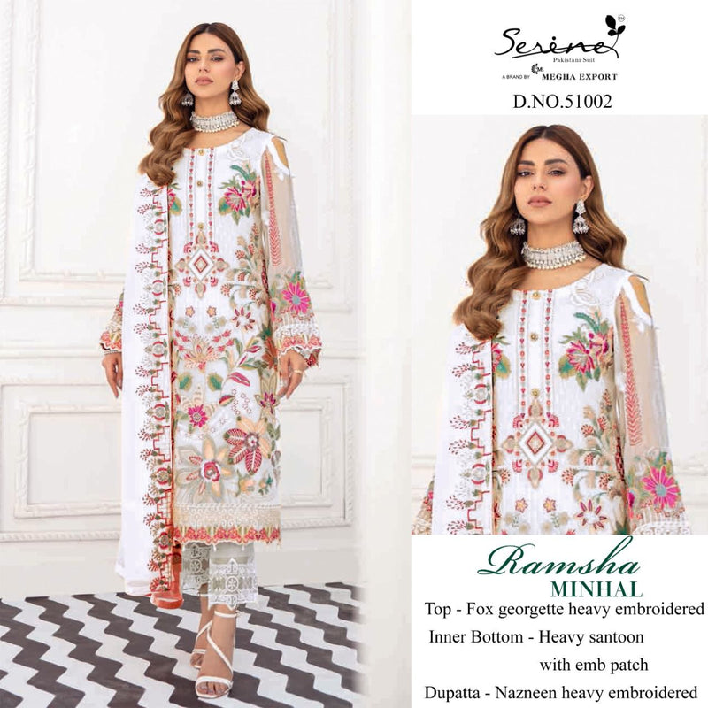 SERINE D NO 51002 GEORGETTE WITH HEAVY EMBROIDERY WORK STYLISH DESIGNER CASUAL WEAR PAKISTANI SUIT