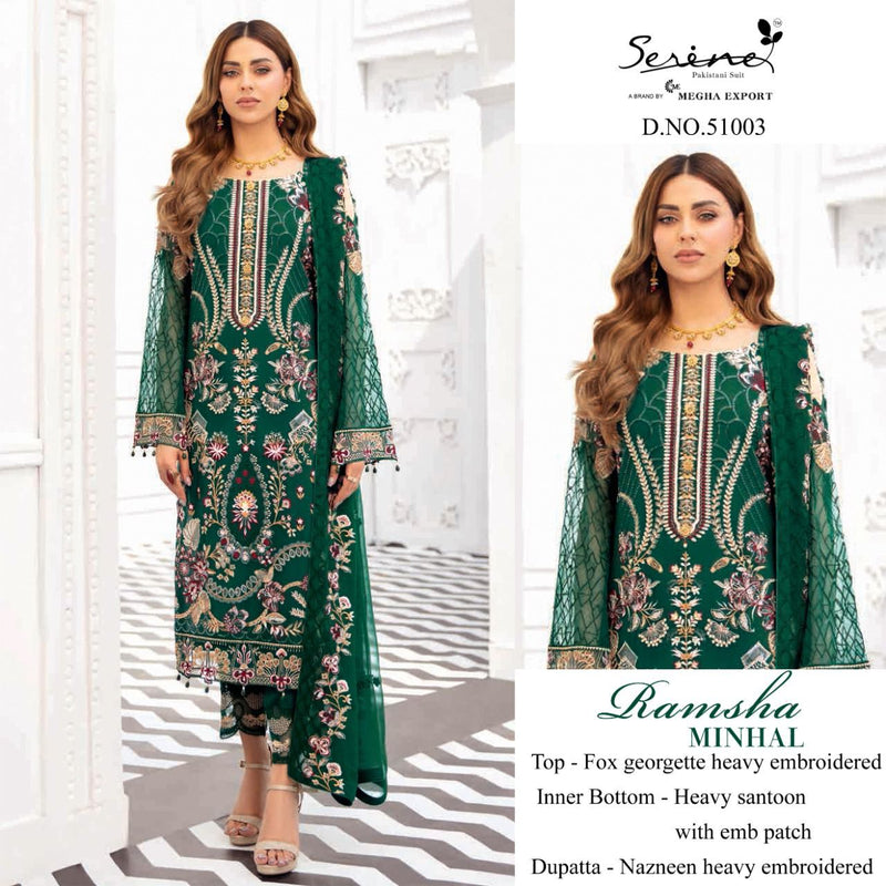 SERINE D NO 51003 GEORGETTE WITH HEAVY EMBROIDERY WORK STYLISH DESIGNER CASUAL WEAR PAKISTANI SUIT