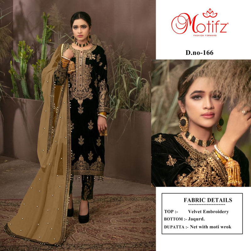 MOTIFZ FASHION D NO 166 GEORGETTE WITH HEAVY EMBROIDERY HAND WORK BEST DESIGNER PARTY WEAR PAKISTANI SUIT