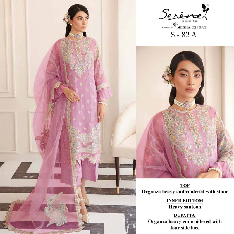 SERINE SUIT D NO 82 A GEORGETTE WITH HEAVY EMBROIDERY WORK STYLISH LOOK AND BEAUTIFUL DESIGNER PAKISTANI SUIT